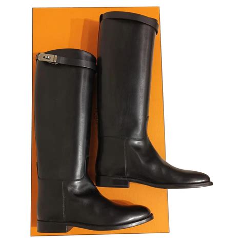 hermes black boots